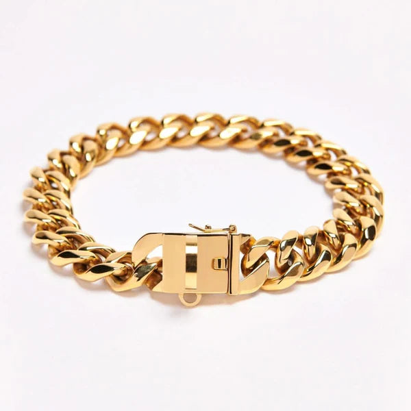 Cuban Link Chain Dog Collar - Gold