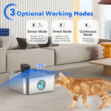 7L Wireless pet Water Fountain Stainless Steel