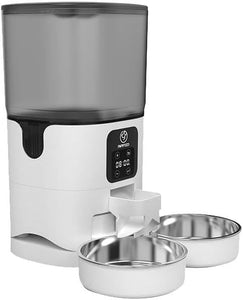 Smart WiFi Pet Feeder – 6L Automatic Dog/Cat Dispenser with Double Bowl, Meal Scheduling, App Control & Voice Meal Call