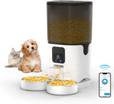 Smart WiFi Pet Feeder – 6L Automatic Dog/Cat Dispenser with Double Bowl, Meal Scheduling, App Control & Voice Meal Call
