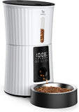 Petory Timed Automatic Cat Feeders - 4L Programable Dry Food Dispenser for Cats and Small Medium Dogs 6 Meals with Desiccant Bag Dual Power