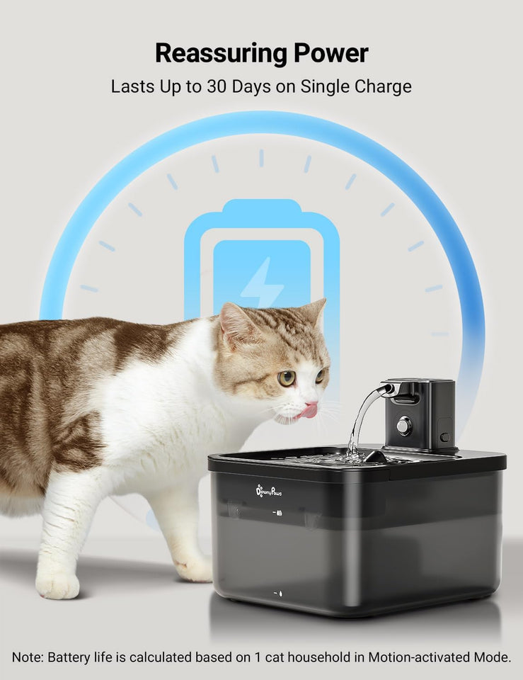 Pet Water Fountains for Cats and dogs Indoor, Battery Operated Drinking Fountain with Motion