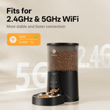 Automatic Cat Feeder WiFi- 5Ghz Cat Food Dispenser with APP Remote Control- Auto Pet Feeder for Small Dog Indoor