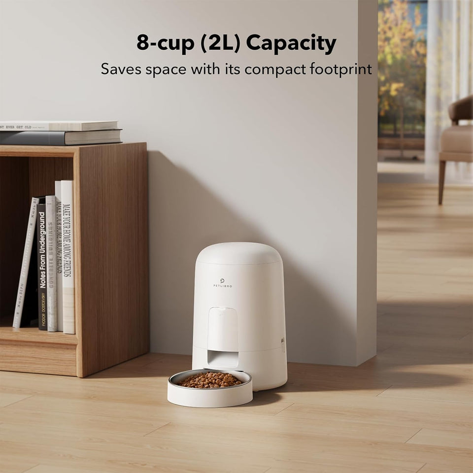 Automatic Cat Feeders, Cat Food Dispenser with Stainless Steel Bowl, Timed Cat Feeder, Programmable Portion Size Control 6 Meals Per Day, 2L for...