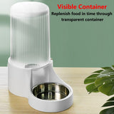 Automatic Cat Feeder - 3.8L Large Gravity Cat Food Dispenser with Detachable Top Lid, Visible Bottle and Stainless Steel Bowl for Dog and Pet