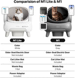 M1 Open-Top Self Cleaning Cat Litter Box, Automatic Cat Litter tray with APP Control, Odor-Free Waste Disposal