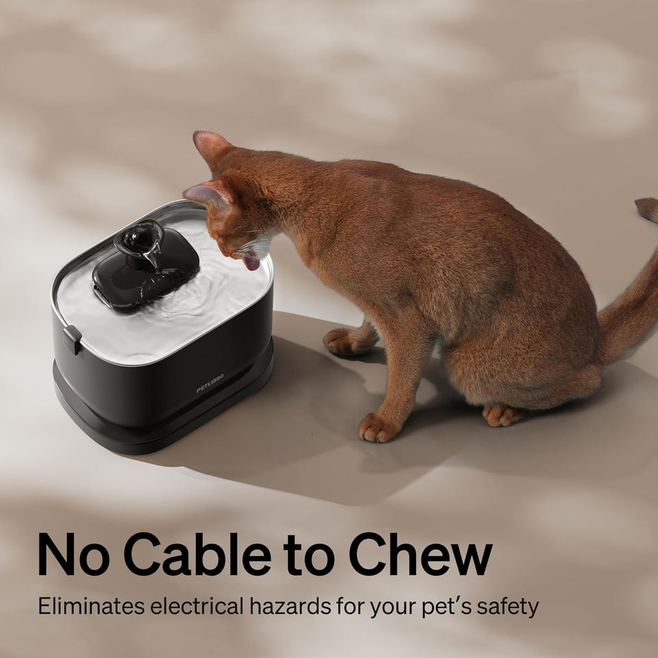 Water Fountain, Cordless Pet Water Fountain Battery Operated, 2.5L