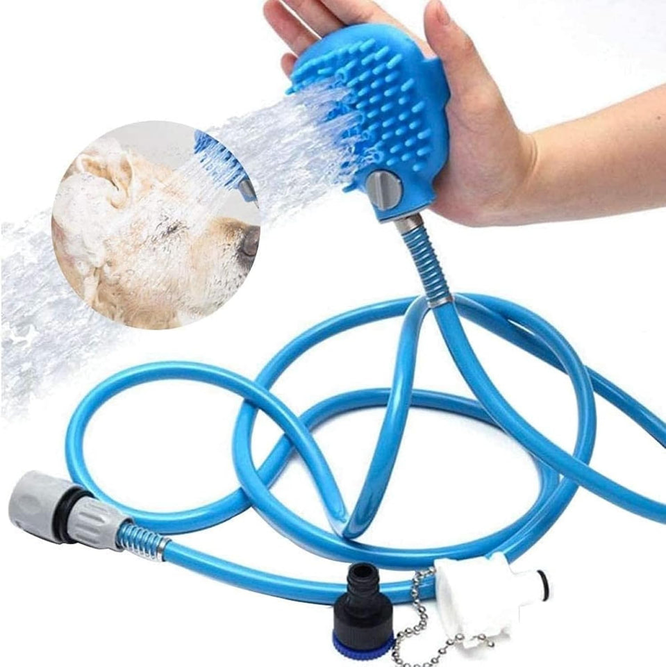 Dog Shower Sprayer, 2 in 1 Bath Massage Brush Scrubber Handheld