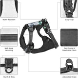 Adjustable Pet VES No Choke Front Clip Pet Harness with 2 Leash Clips + 1 Pet Leash for Large Dog