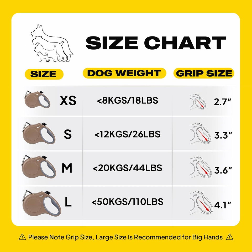 Retractable Dog Leash, Pet Walking Leash for X-Small/Small/Medium/Large Dog or Cat up to 110 lbs