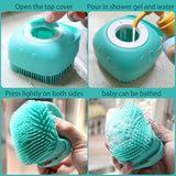 Dog Bath Brush, Pet Massage Brush Shampoo Dispenser