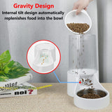 Automatic Cat Feeder - 3.8L Large Gravity Cat Food Dispenser with Detachable Top Lid, Visible Bottle and Stainless Steel Bowl for Dog and Pet