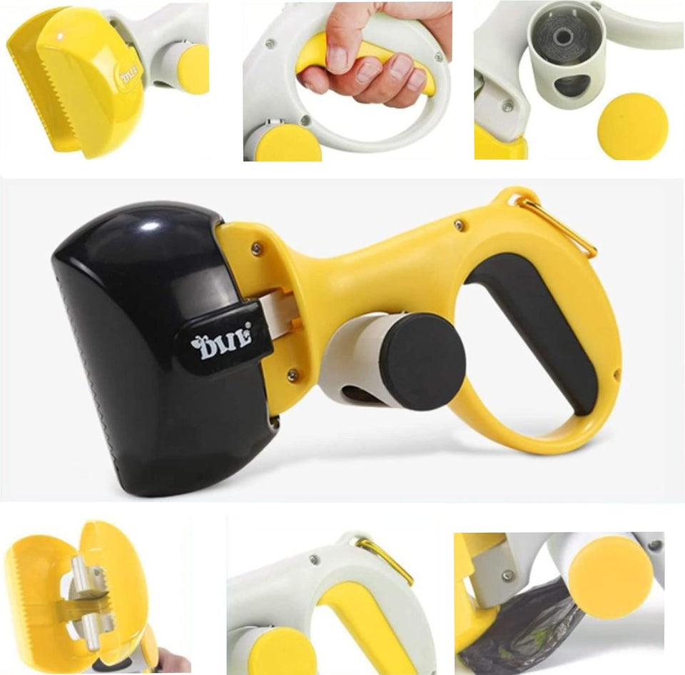 Portable Dog Poop Scooper, Dog Waste Cleaner with Bag Dispenser