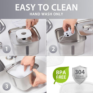 Water Fountain, 95oz/2.8L Automatic Pet Fountain Dog Water Dispenser with Replacement Filters