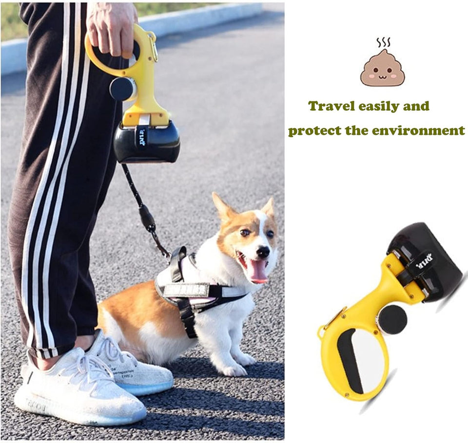 Portable Dog Poop Scooper, Dog Waste Cleaner with Bag Dispenser
