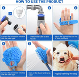 Dog Shower Sprayer, 2 in 1 Bath Massage Brush Scrubber Handheld