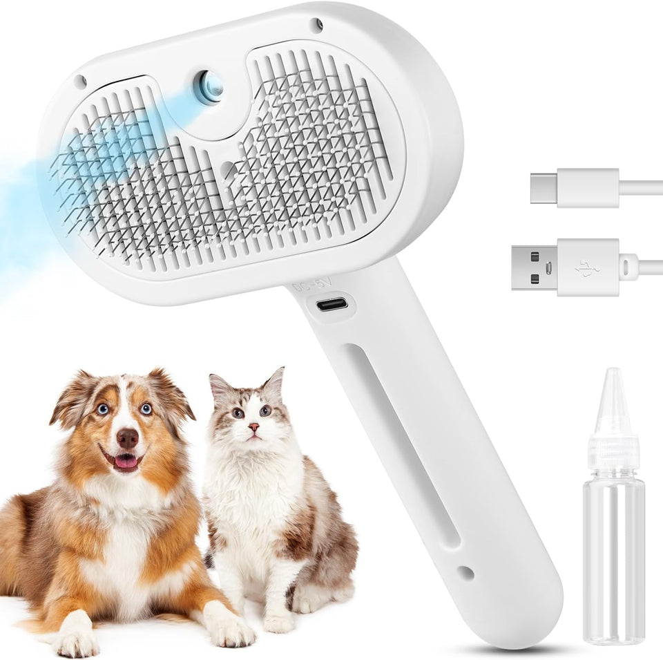 Steam Brush for Shedding, Steamy Cat Brush for Long & Short Haired Cats & Dogs