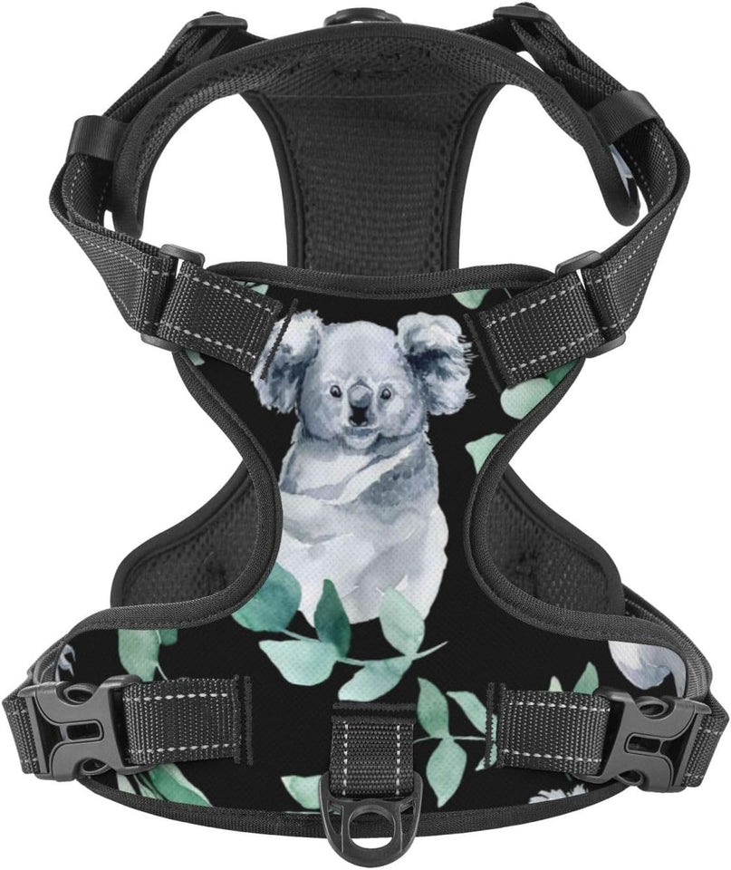 Adjustable Pet VES No Choke Front Clip Pet Harness with 2 Leash Clips + 1 Pet Leash for Large Dog