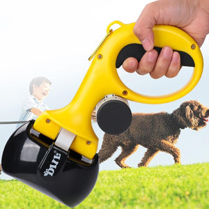 Portable Dog Poop Scooper, Dog Waste Cleaner with Bag Dispenser