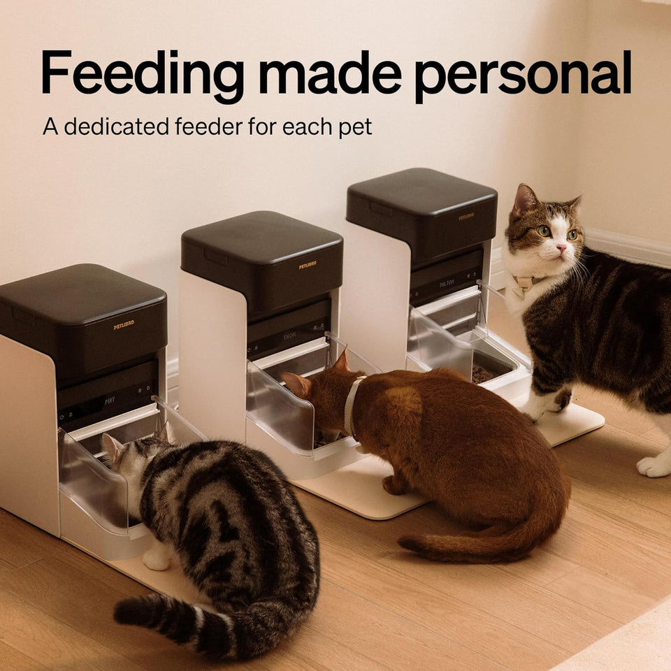 Bundle of RFID Smart App Cat Water Fountain 2.4G Wi-Fi, 101oz/3L Fountain with Collar Tag+Upgraded RFID Automatic Cat Feeder, 5G Wi-Fi Pet