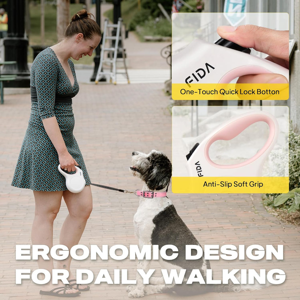 Retractable Dog Leash, 16 ft Dog Walking Leash for Small Dogs up to 26lbs, Tangle Free