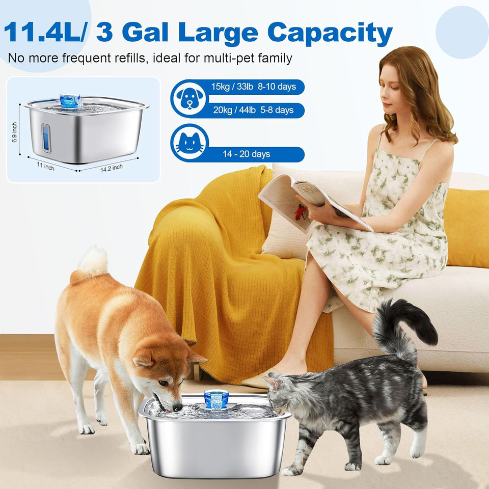 Large Dog Water Fountain Stainless Steel Automatic dog water dispenser