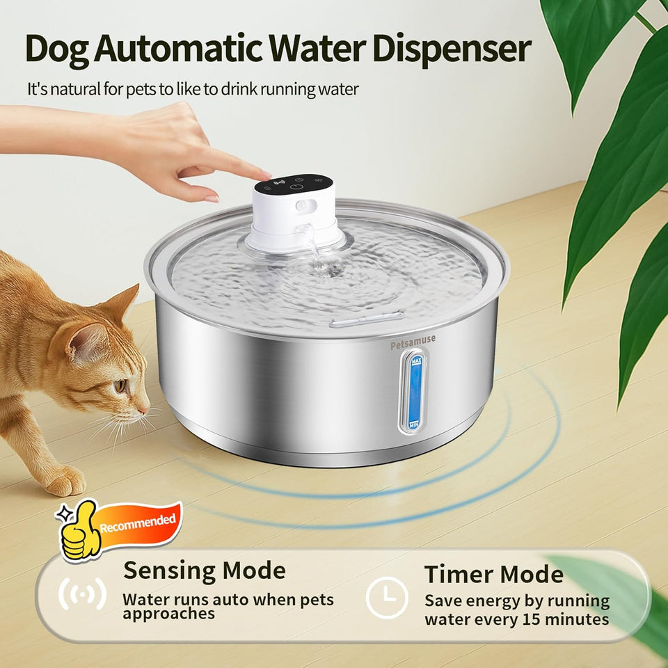 Stainless Steel Large Dog Water Fountain