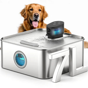 7L Wireless pet Water Fountain Stainless Steel