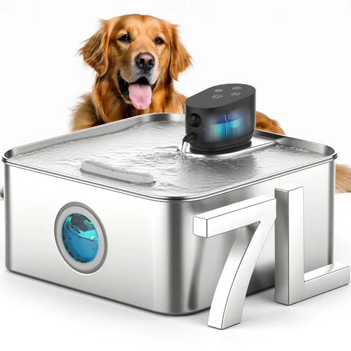 7L Wireless pet Water Fountain Stainless Steel