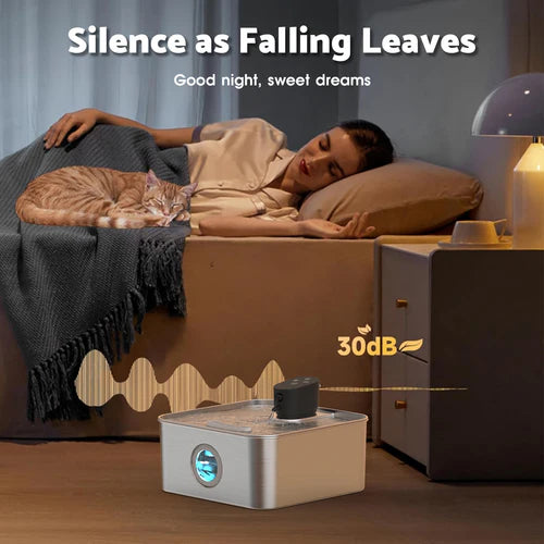 7L Wireless pet Water Fountain Stainless Steel