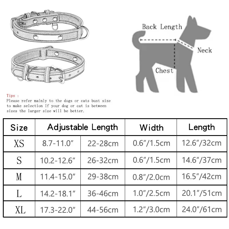 Personalized Dog Collar Name Carved ID Anti-lost Solid PU Leather Collar For Small Medium Large Dogs Puppy Cat Pet Supplies