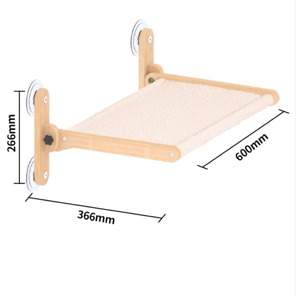Cat Window Hammock with Strong Suction Cups, Ø85mm – Removable Fabrics, Holds up to 20KG