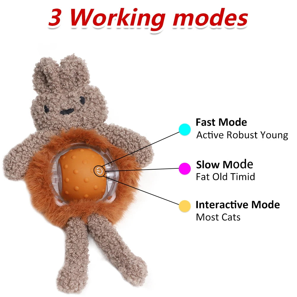 Sports Activated Interactive Cat Toy Indoor Cat with Automatic Moving Ball Toy Spinning Ball and Light Electric Cat Mouse Toys