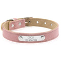 Personalized Dog Collar Name Carved ID Anti-lost Solid PU Leather Collar For Small Medium Large Dogs Puppy Cat Pet Supplies