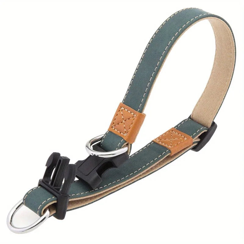Personalized Dog Collar Name Carved ID Anti-lost Solid PU Leather Collar For Small Medium Large Dogs Puppy Cat Pet Supplies