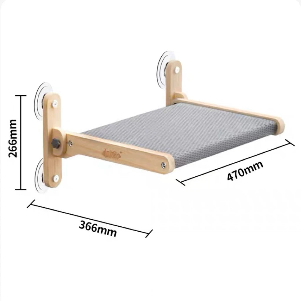 Cat Window Hammock with Strong Suction Cups, Ø85mm – Removable Fabrics, Holds up to 20KG