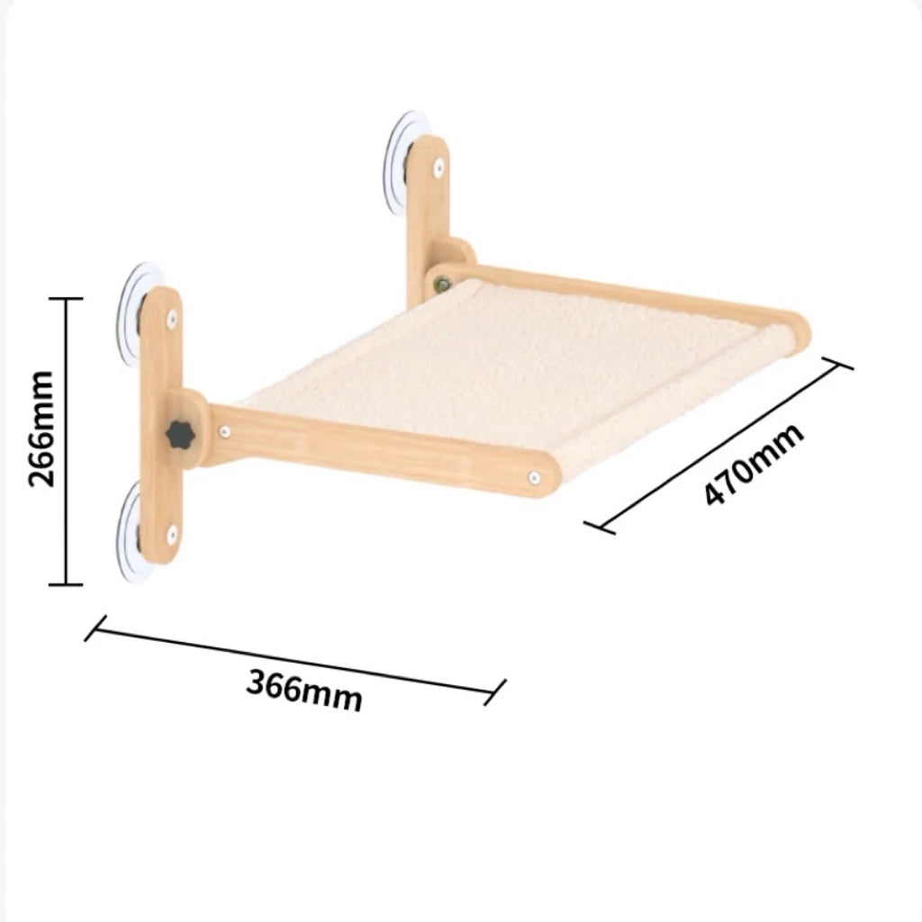 Cat Window Hammock with Strong Suction Cups, Ø85mm – Removable Fabrics, Holds up to 20KG