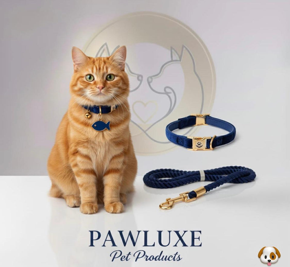 The Pawluxe"Meow Luxe Collar & Lead Set