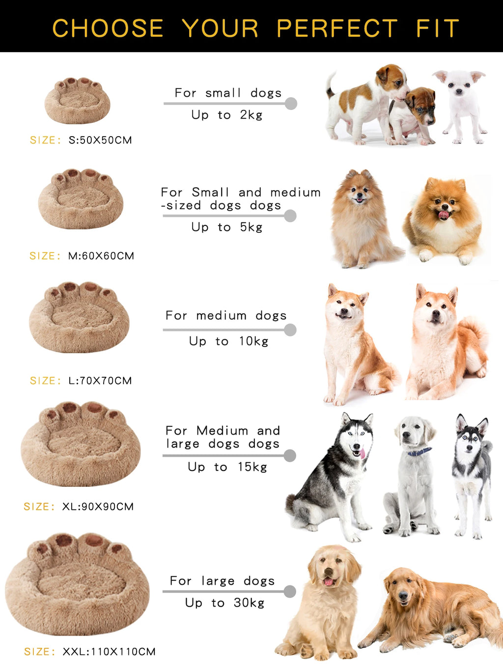 Fluffy Dog Bed Winter Plush Kennel Accessories Pet Products Large Dogs Beds Bedding Sofa Basket Small Mat Cats Big Cushion Puppy