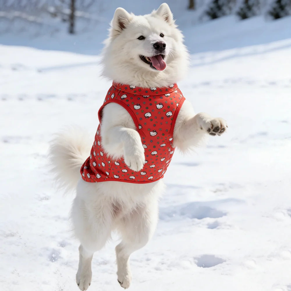 1pc  Fashionable full body printed pet vest, Sanrio's new soft pet sleeveless T-shirt