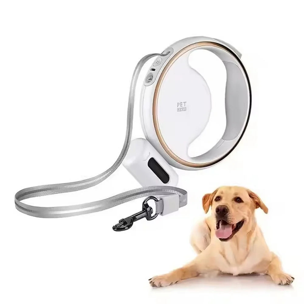 3m Automatic Retractable Pet Leash Long Dog Walking Traction Lead With Waste Bag Dispenser Puppy Durable Led Light Rope Supplies