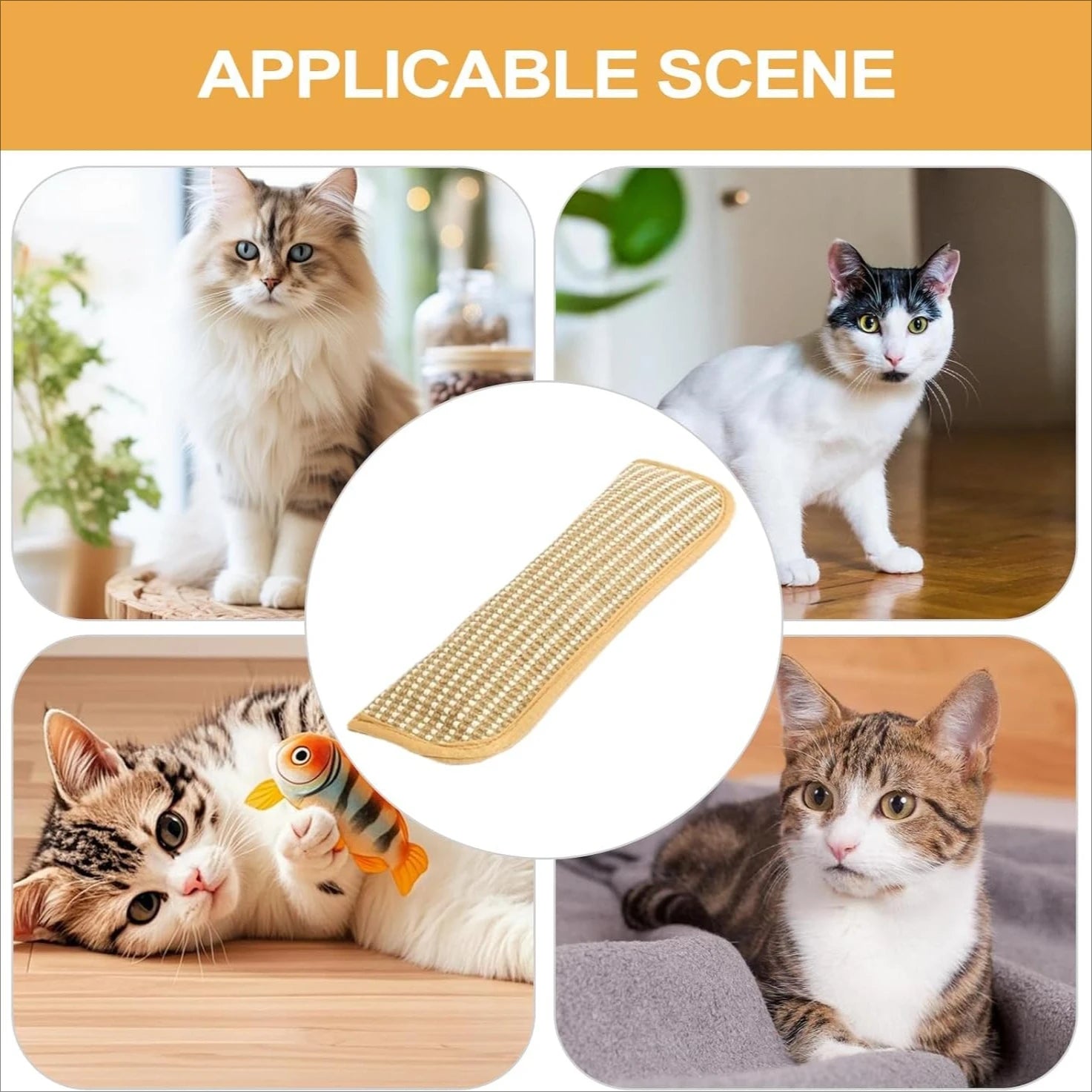 1pc Catnip Infused Cat Toy, Scratching Pad with Play Pillow, Attracts Cats To Scratch & Play, Durable Linen Mat for Kittens