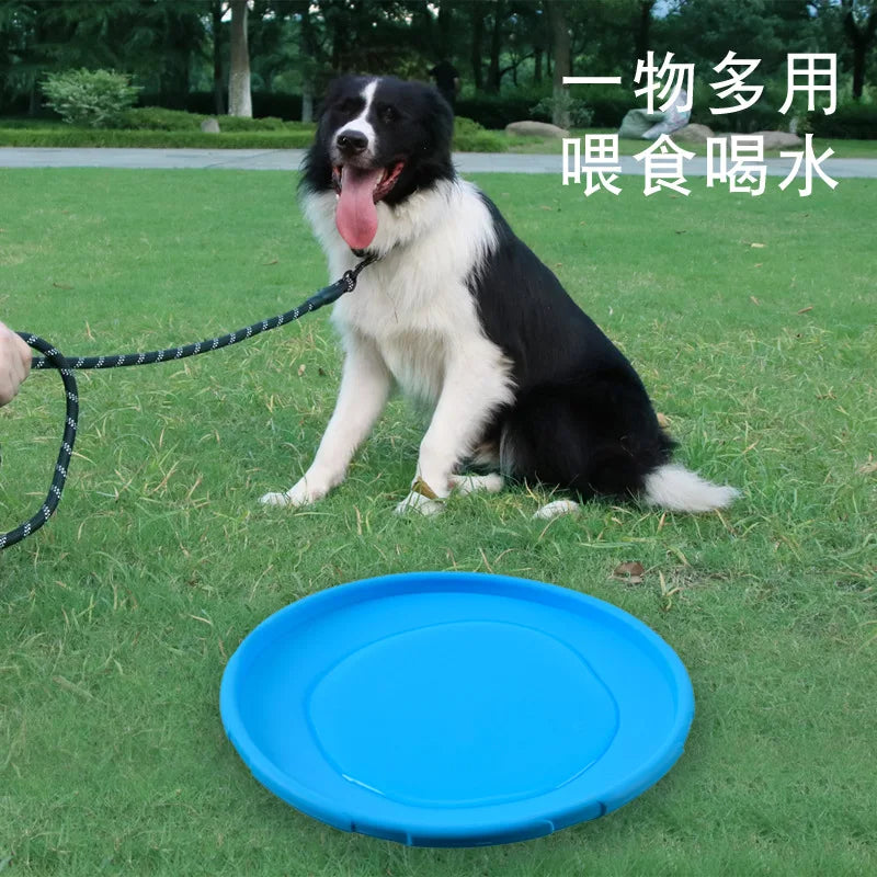 Game pet supplies OUWO dog toy upgrade multifunctional colorful frisbee fun pet dog silicone frisbee