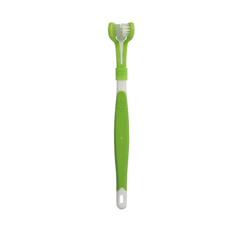 Three Sided Pet Toothbrush Three-Head Multi-angle Toothbrush Cleaning Dog Cat Brushes Bad Breath Teeth Care ToolS