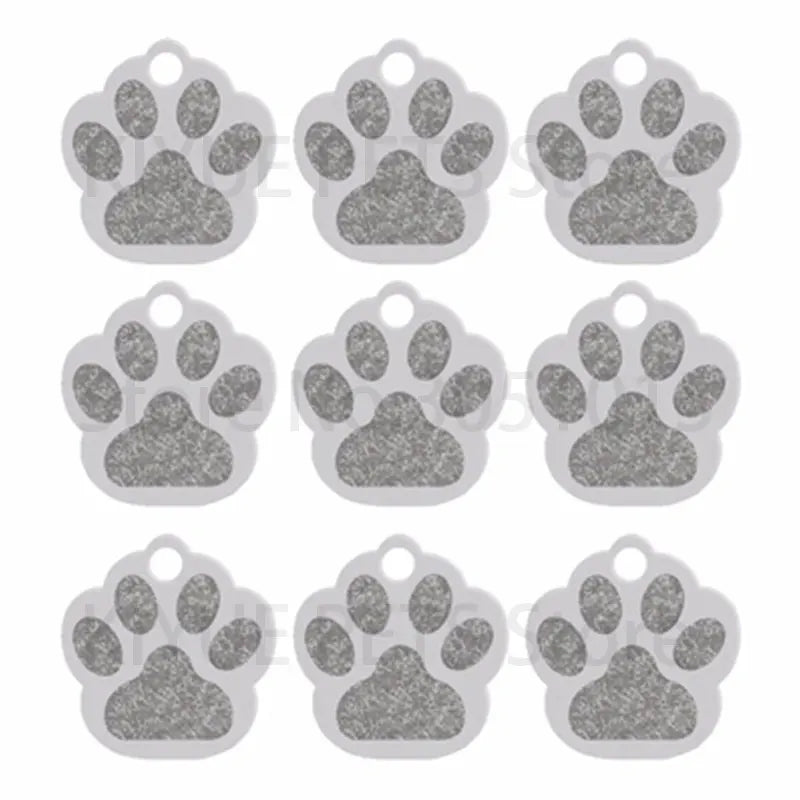 Wholesale 20Pcs PAW Shape 3D Exquisite Personalized Pet Dog ID Tags Custom Engraved Name Phone No. Cat For Dog  Pet Accessories