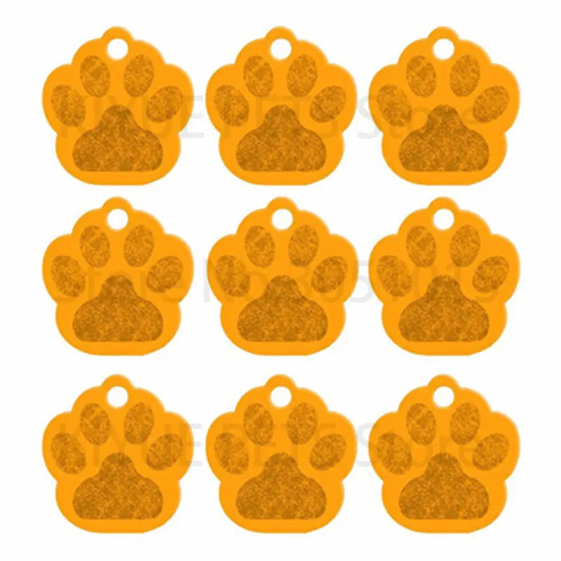 Wholesale 20Pcs PAW Shape 3D Exquisite Personalized Pet Dog ID Tags Custom Engraved Name Phone No. Cat For Dog  Pet Accessories