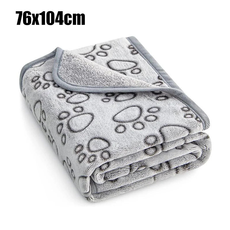 Soft Fluffy Cat Dog Blanket Pet Calming Blanket Warm Comfort Washable Small Quilt Cartoon Pattern Puppy kitty Sleeping Mat