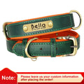 Personalized Dog Collar Leash PU Leather Dogs Collars Pet Rope Engraved Pet ID Name Necklace for Small Large Dogs Soft Padded