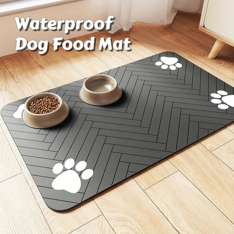 Waterproof Dog Food Mat – Heavy-Duty Non-Slip Feeding Tray with S/M Sizes for Messy Eaters, Durable Absorbent Diner Mat