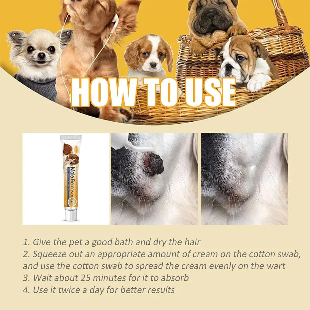 Dog Wart Remover Natural Wart Removal Cream 20g Fast Effective Tags Gentle Treatment Non-irritating Acting and Ointment Ski E4S0